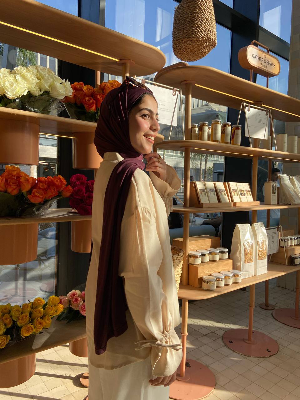 Linen Bell Sleeves Blouse – Beige