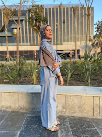 Linen Chic Comfort Set - Baby Blue