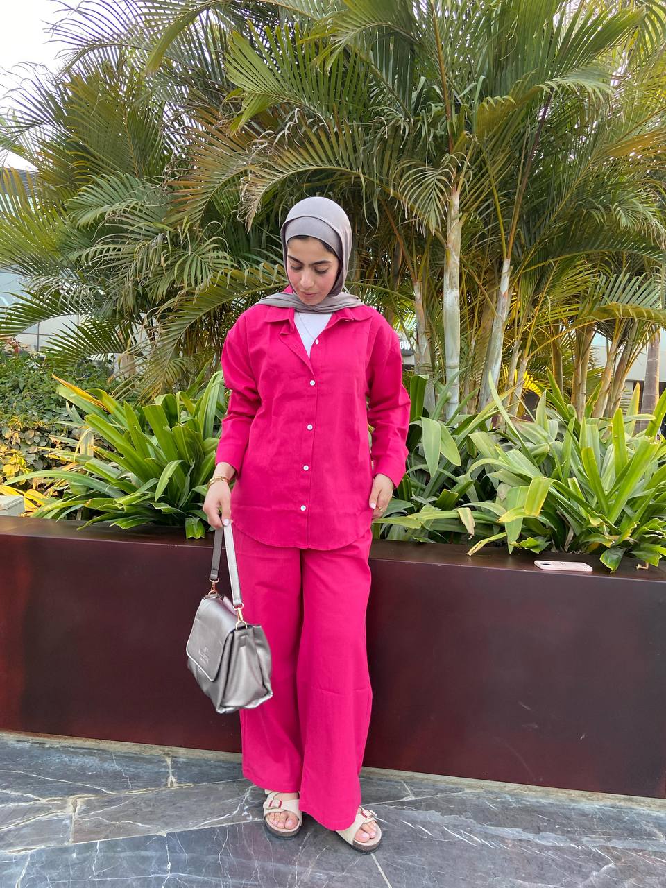 Linen Chic Comfort Set - Fuchsia