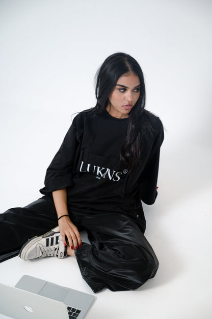 Cotton Printed Casual T-Shirt – Black