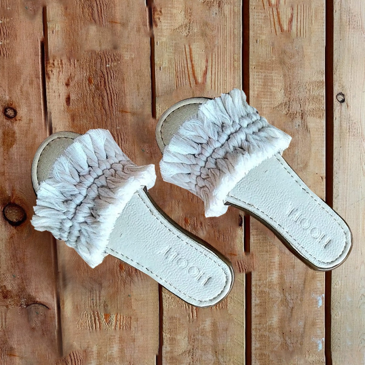 Macrame Chic Slippers - Off White