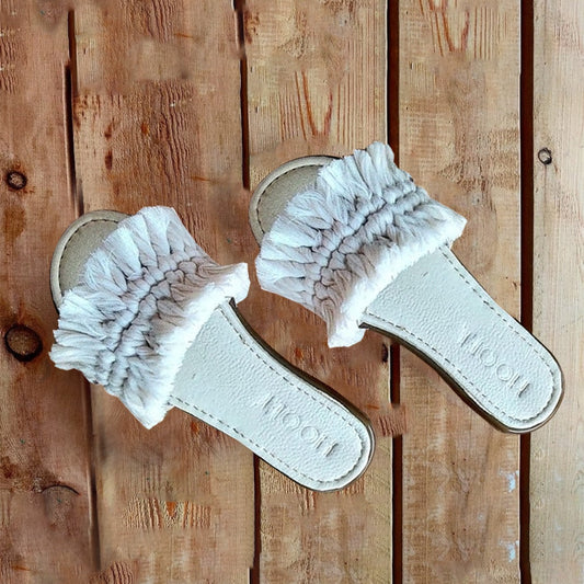 Macrame Chic Slippers - Off White