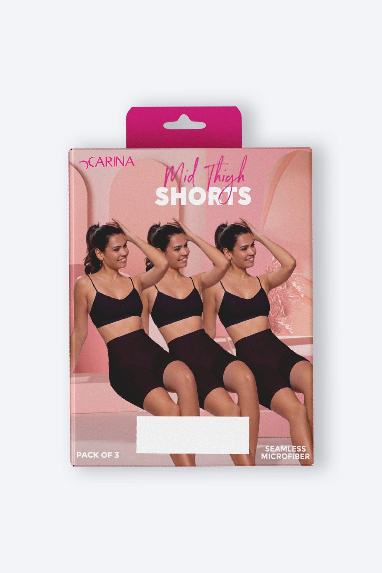 Microfiber Mid-Thigh Shorts (Pack of 3) - Carina - ÙƒØ§Ø±ÙŠÙ†Ø§