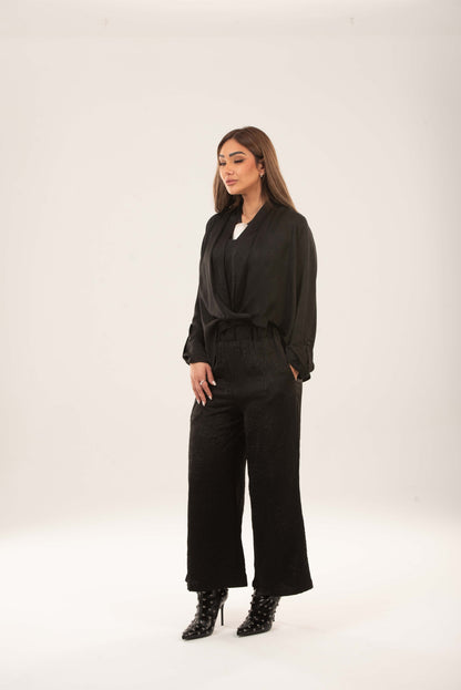 Elastic Waistband Wide-leg Pants