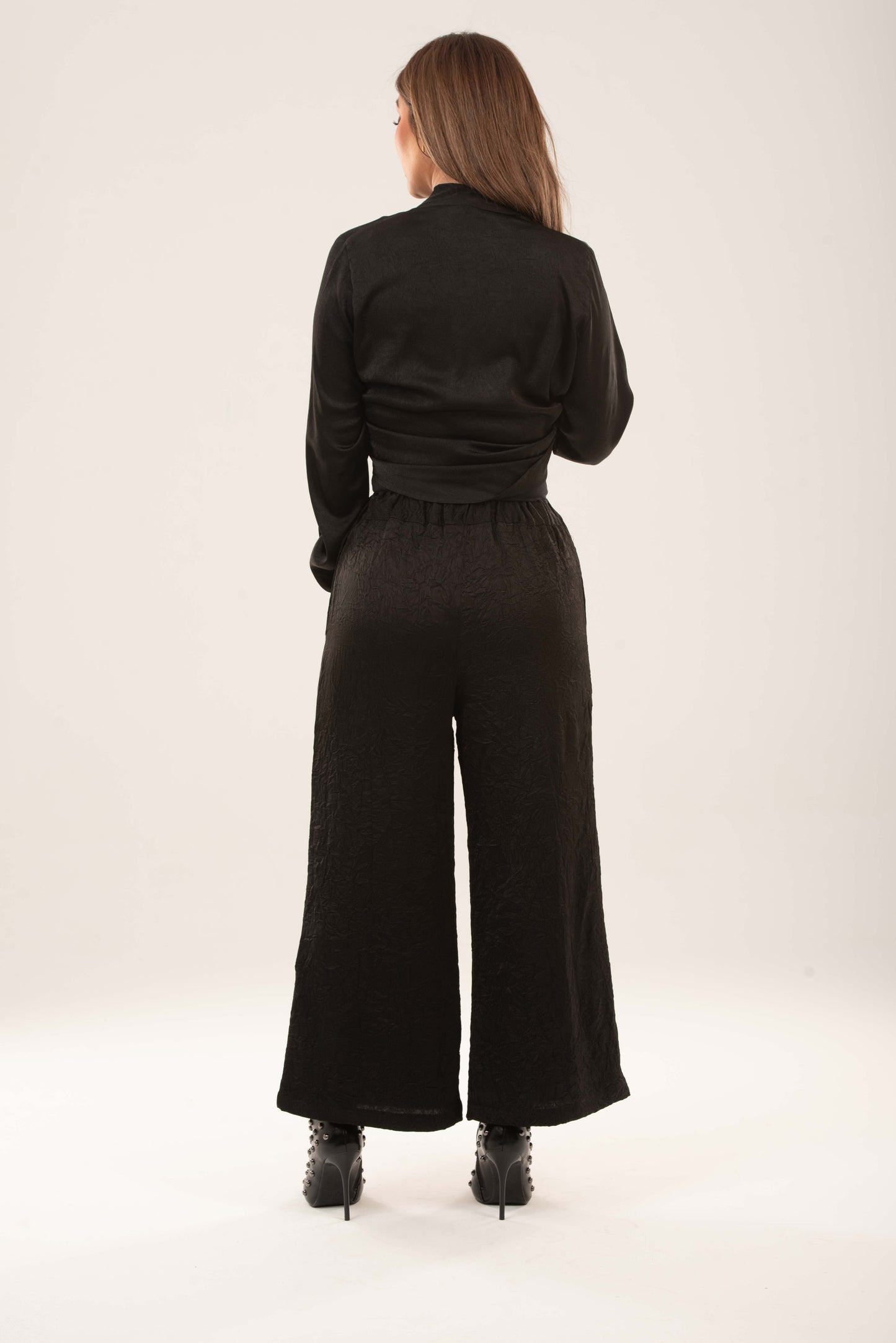 Elastic Waistband Wide-leg Pants