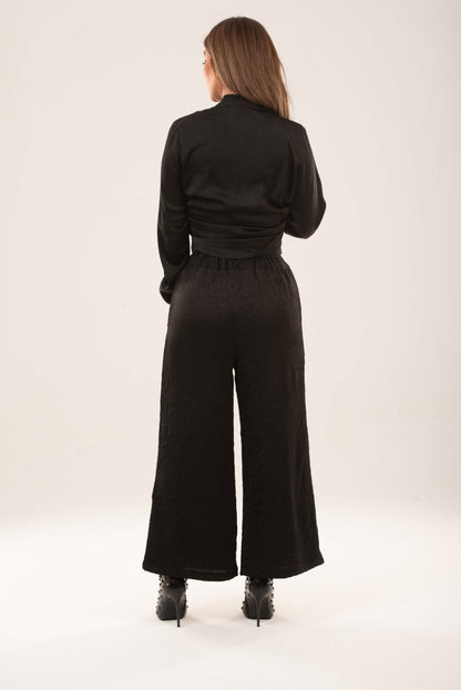 Elastic Waistband Wide-leg Pants