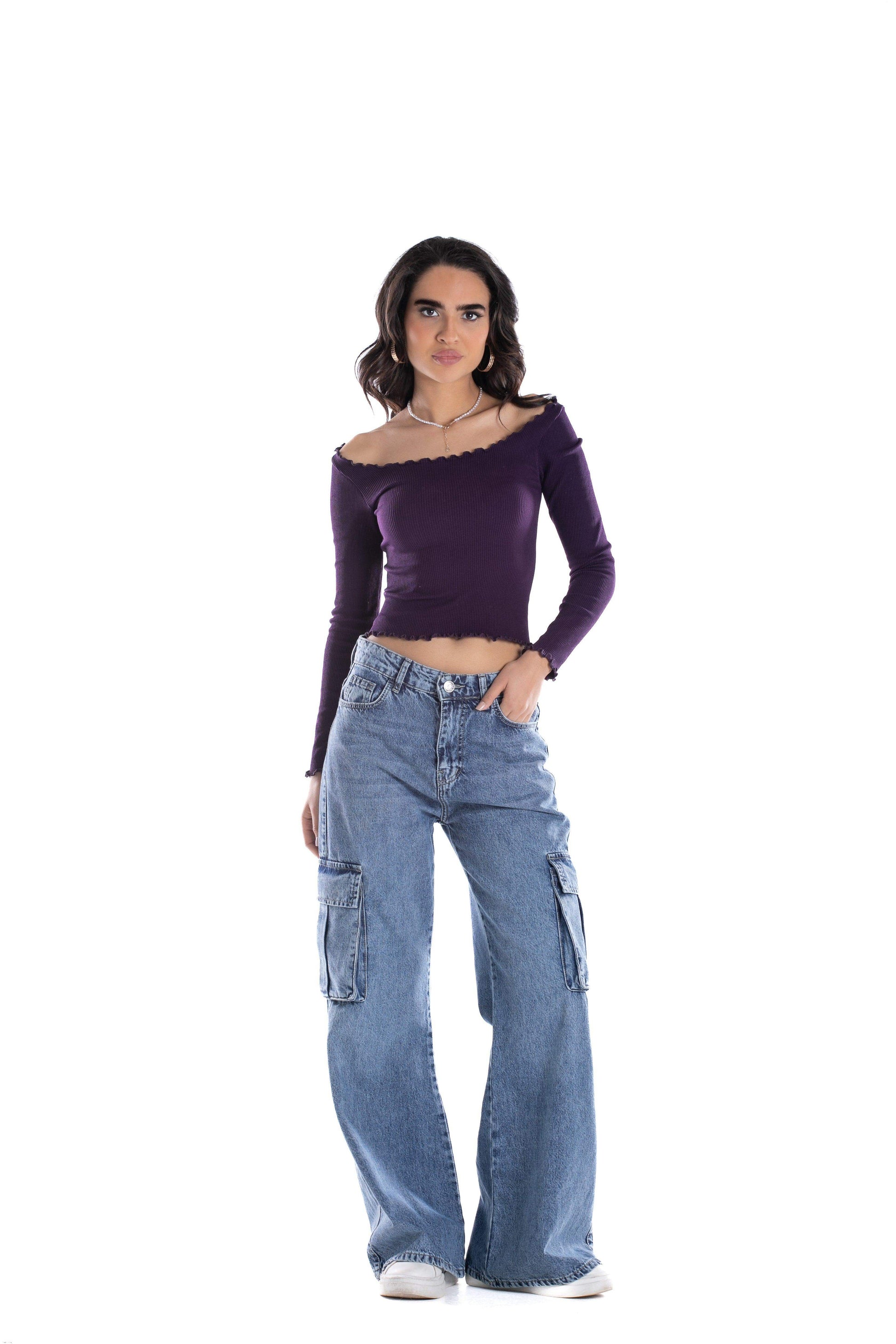 Off Shoulder Frilled Top - Carina - ÙƒØ§Ø±ÙŠÙ†Ø§