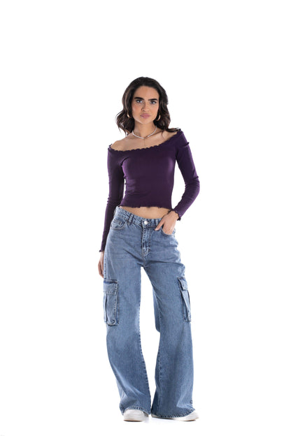 Off Shoulder Frilled Top - Carina - ÙƒØ§Ø±ÙŠÙ†Ø§