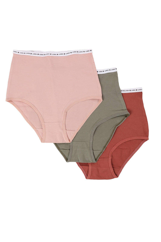 Pack of 3 Colored Full Brief - Carina - ÙƒØ§Ø±ÙŠÙ†Ø§