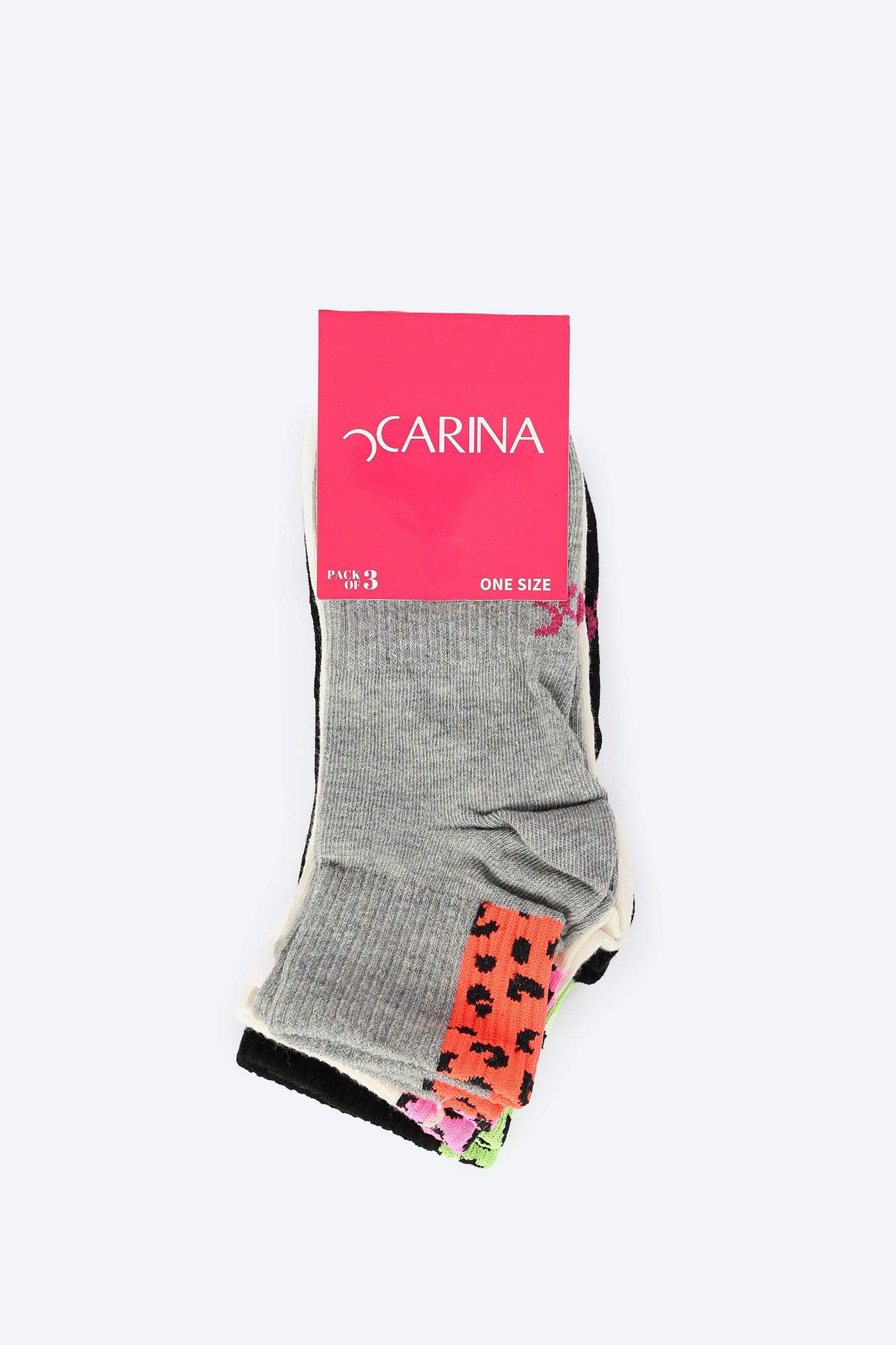 Pack of 3 Cotton Socks - Carina - ÙƒØ§Ø±ÙŠÙ†Ø§