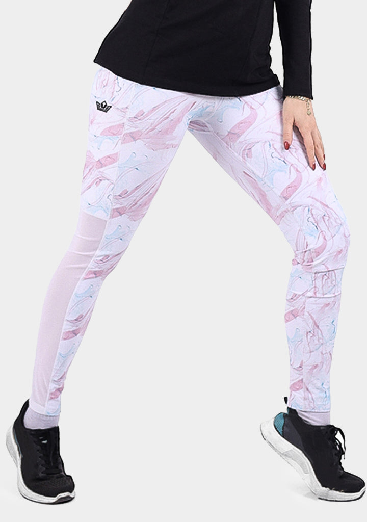 Poly-Spandex High-Waist Sports Leggings – Multicolor