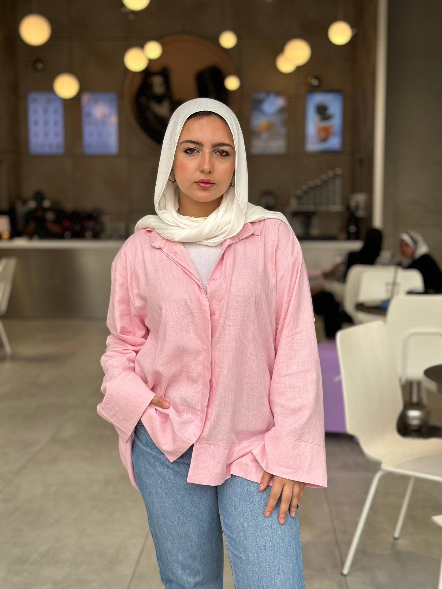 Linen Plain Shirt – Baby Pink