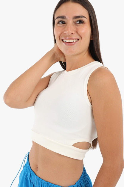 Ribbed Top with Cut Out Sides - Carina - ÙƒØ§Ø±ÙŠÙ†Ø§