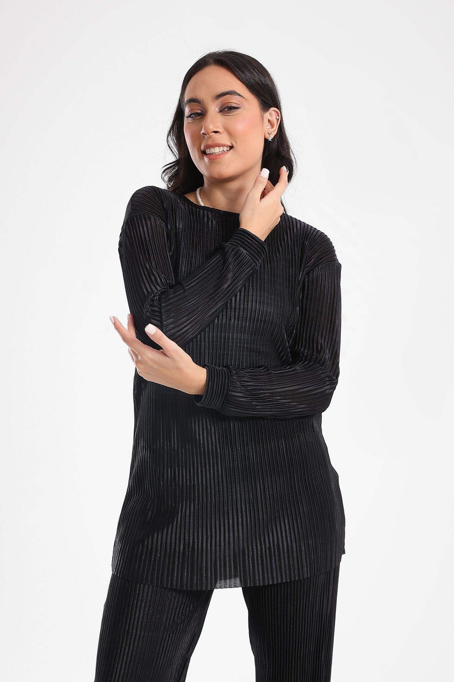 Ribbed Voile Blouse - Carina - ÙƒØ§Ø±ÙŠÙ†Ø§