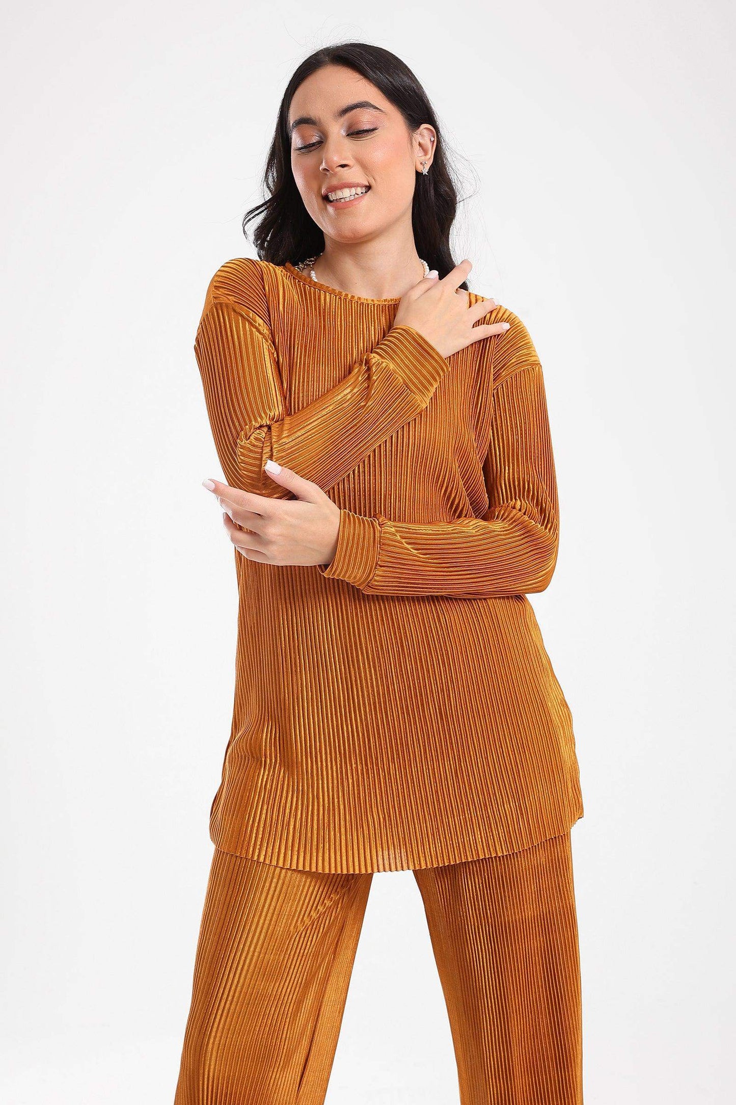 Ribbed Voile Blouse - Carina - ÙƒØ§Ø±ÙŠÙ†Ø§