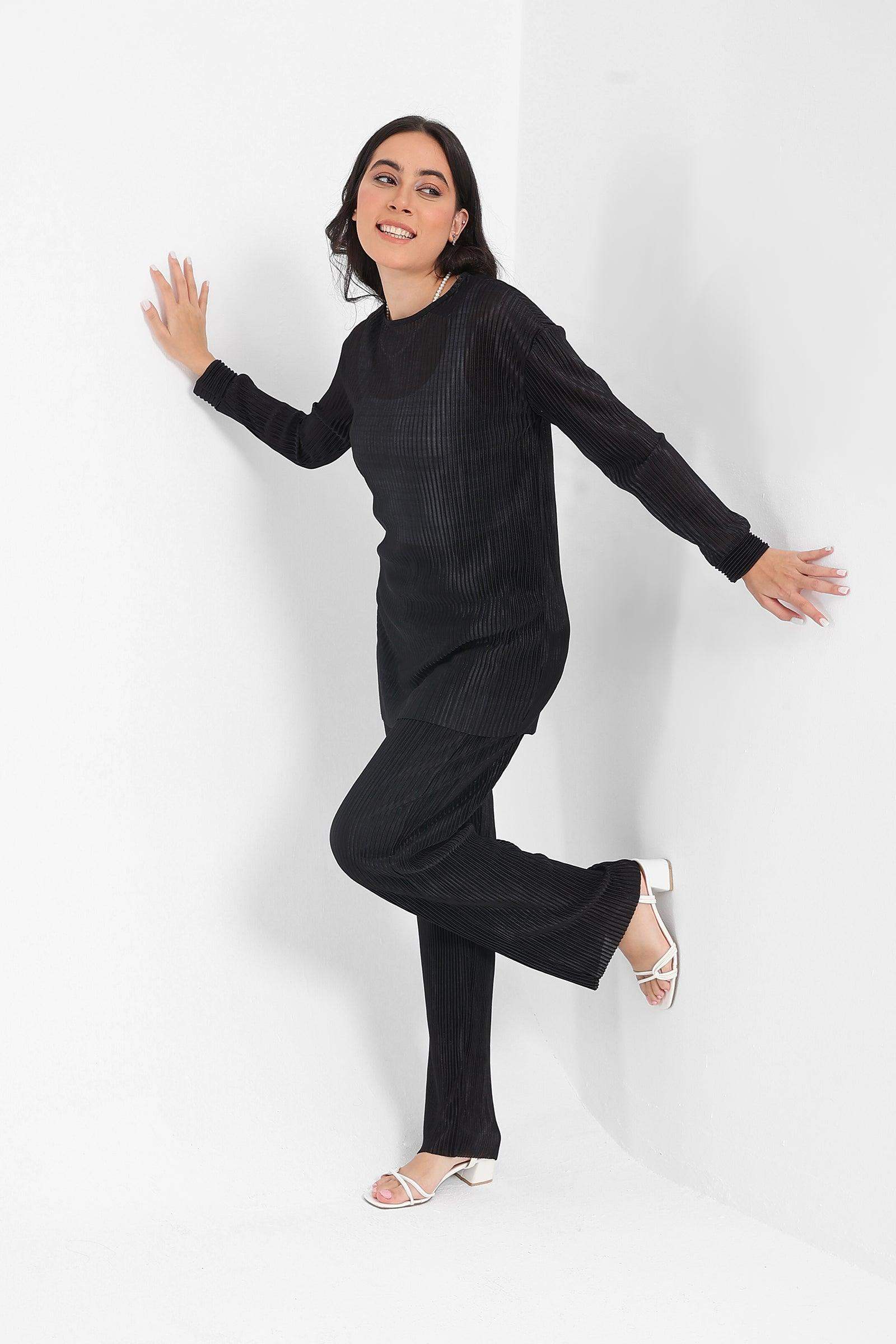 Ribbed Voile Blouse - Carina - ÙƒØ§Ø±ÙŠÙ†Ø§