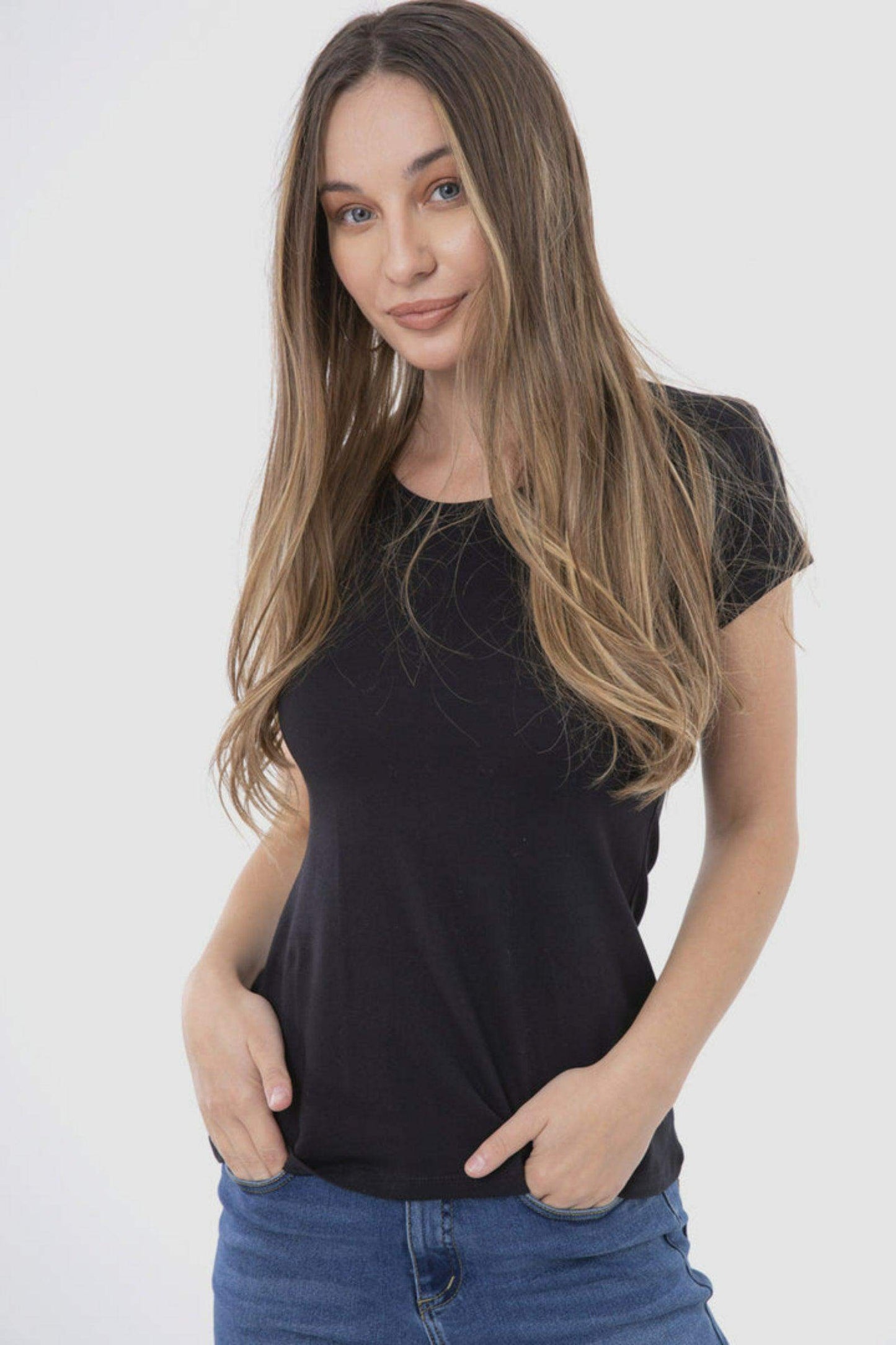 Round Neck Solid Top - Carina - ÙƒØ§Ø±ÙŠÙ†Ø§