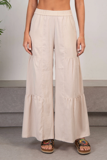 Layered Loose Pants - Beige