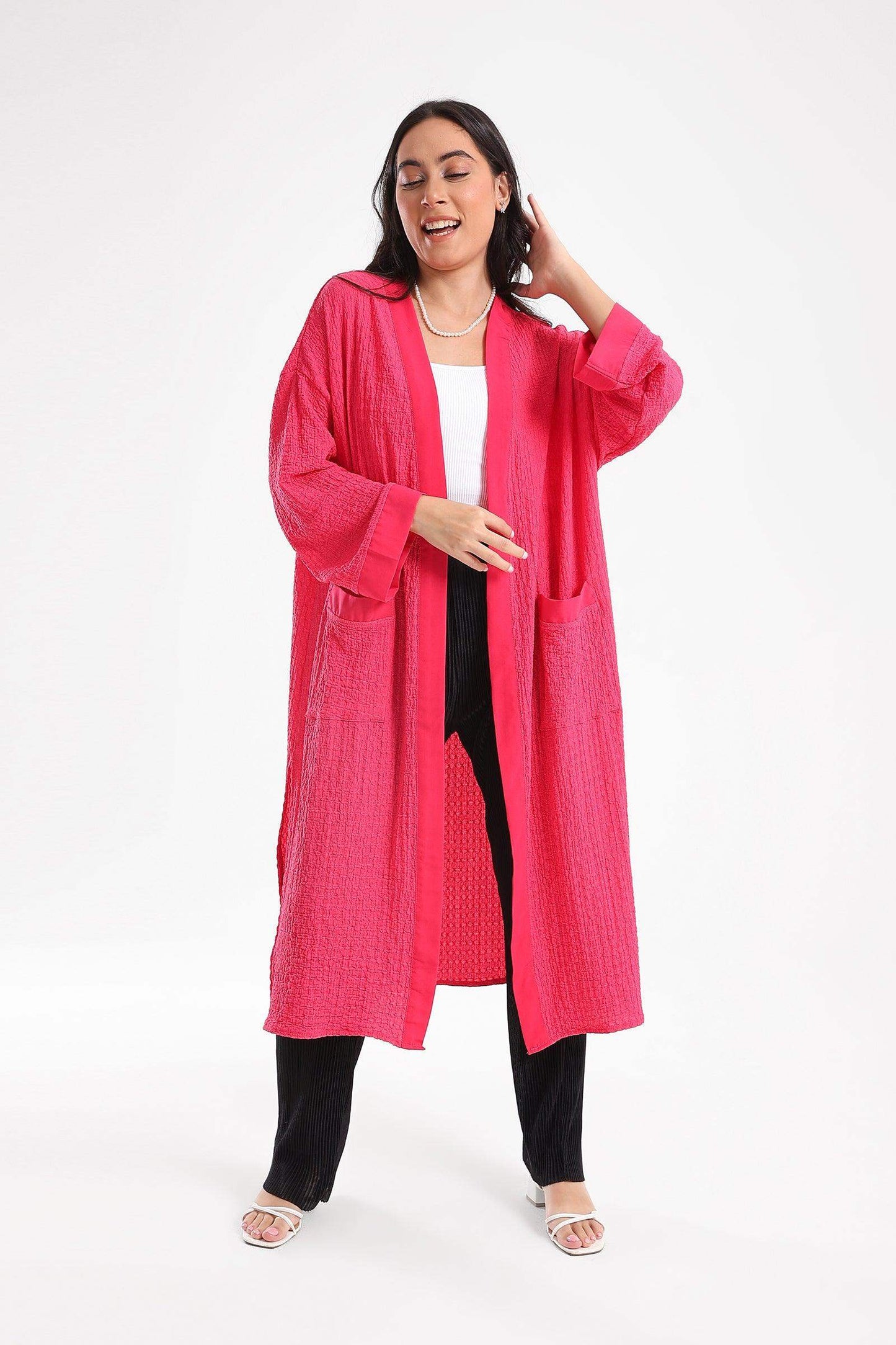 Self Pattern Open Front Kimono - Carina - ÙƒØ§Ø±ÙŠÙ†Ø§