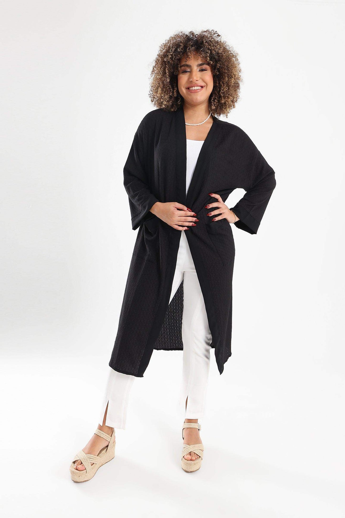Self Pattern Open Front Kimono - Carina - ÙƒØ§Ø±ÙŠÙ†Ø§