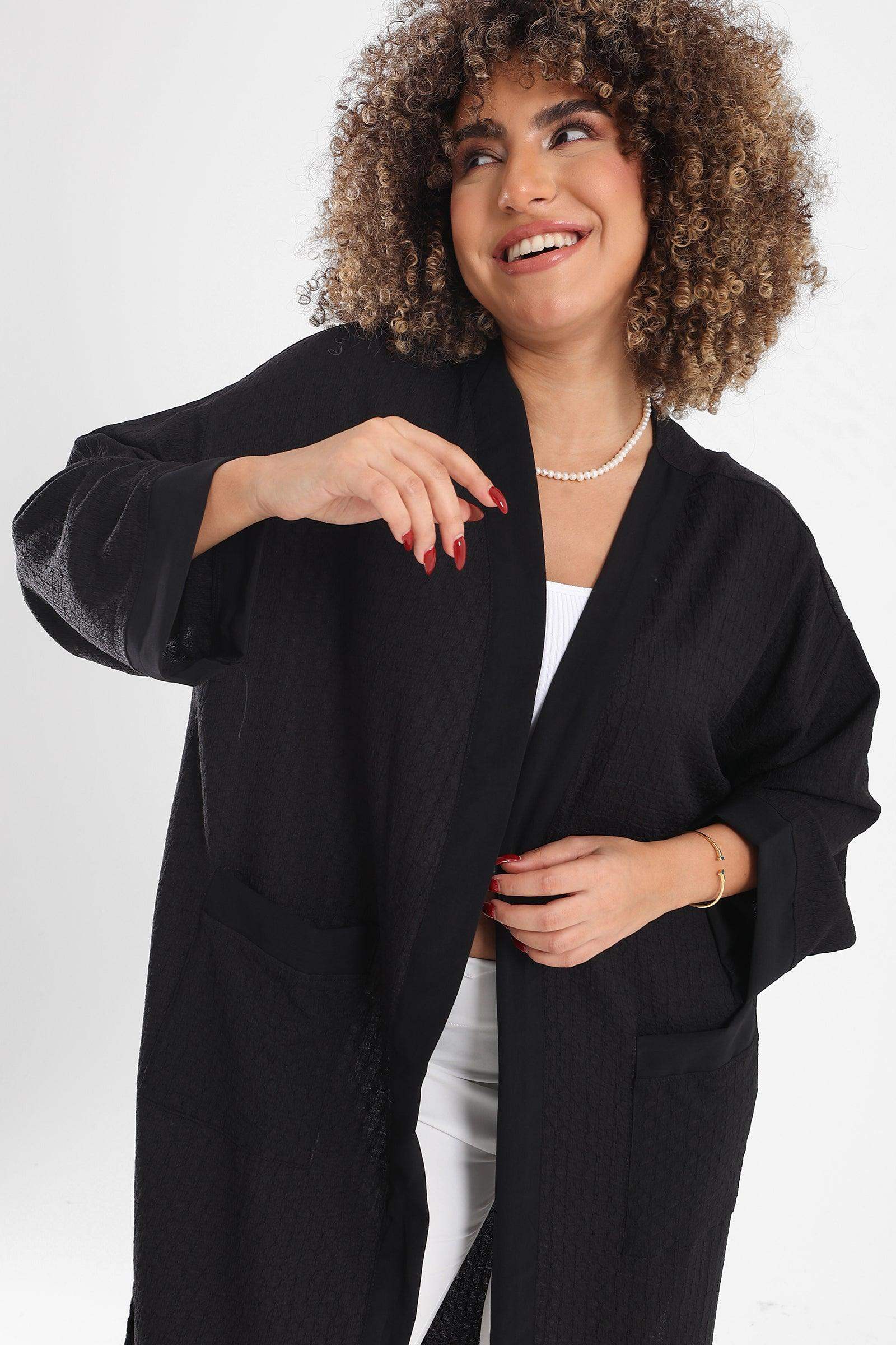 Self Pattern Open Front Kimono - Carina - ÙƒØ§Ø±ÙŠÙ†Ø§