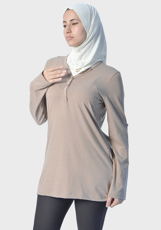 Cotton V-Neck Long Sleeve T-Shirts