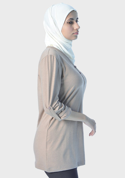 Cotton V-Neck Long Sleeve T-Shirts