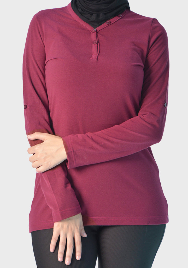 Cotton V-Neck Long Sleeve T-Shirts