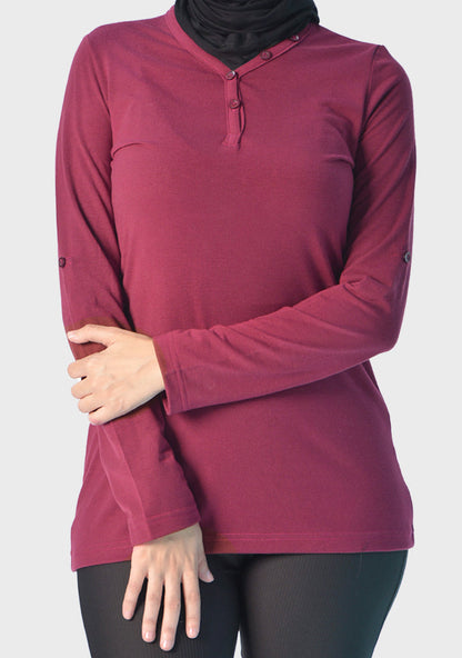 Cotton V-Neck Long Sleeve T-Shirts