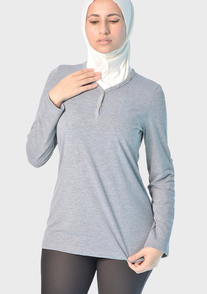 Cotton V-Neck Long Sleeve T-Shirts