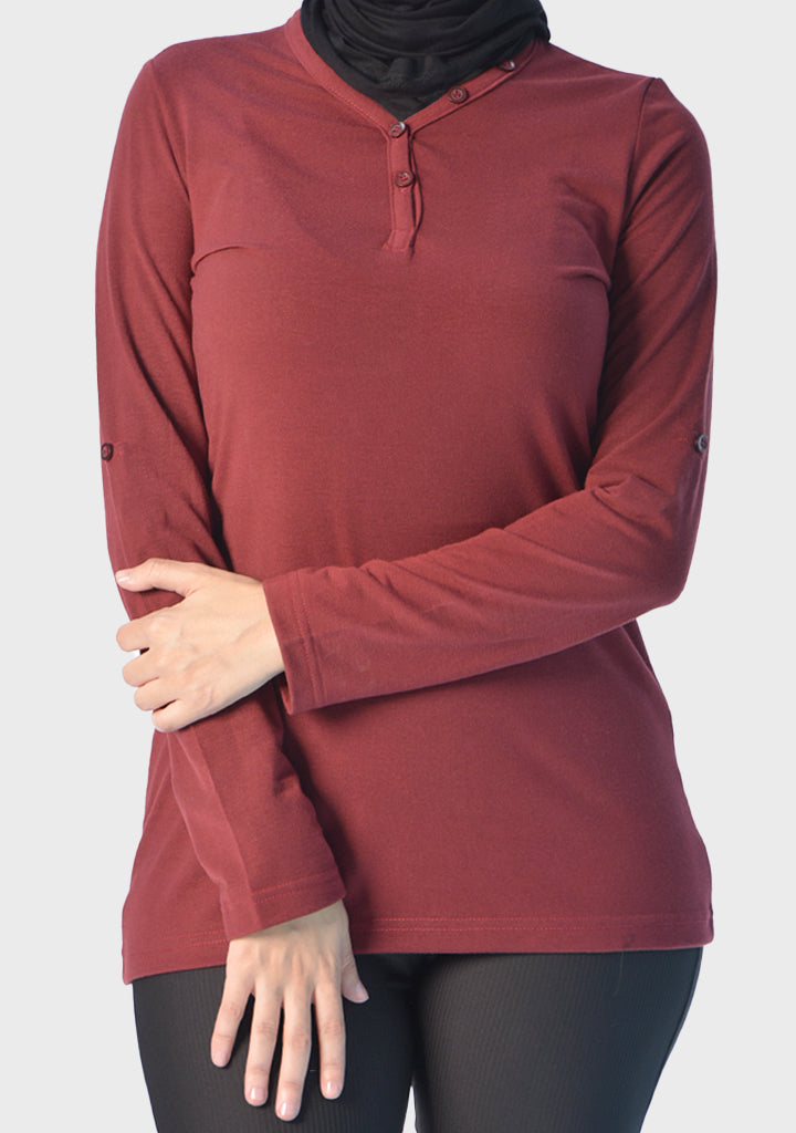 Cotton V-Neck Long Sleeve T-Shirts