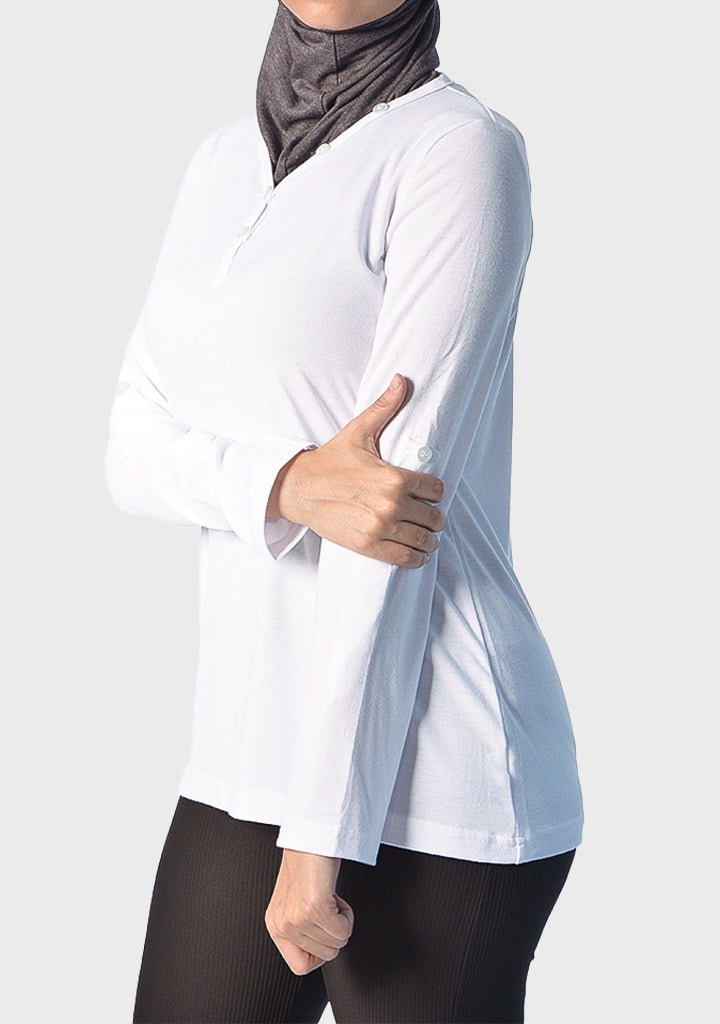 Cotton V-Neck Long Sleeve T-Shirts