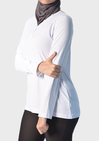 Cotton V-Neck Long Sleeve T-Shirts
