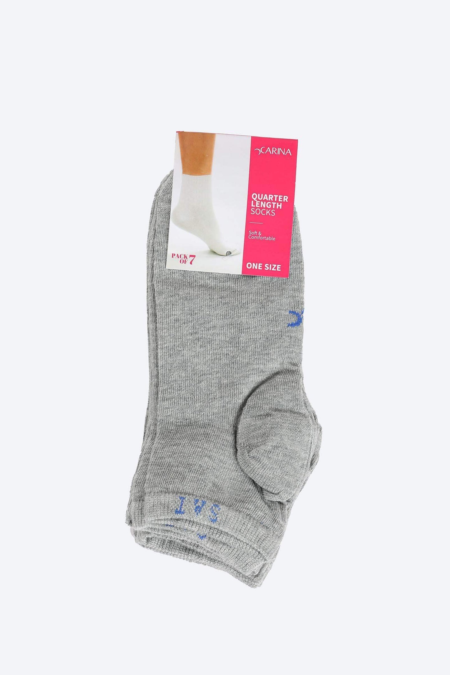 Solid Ankle Length Socks - 7 Pairs - Carina - ÙƒØ§Ø±ÙŠÙ†Ø§