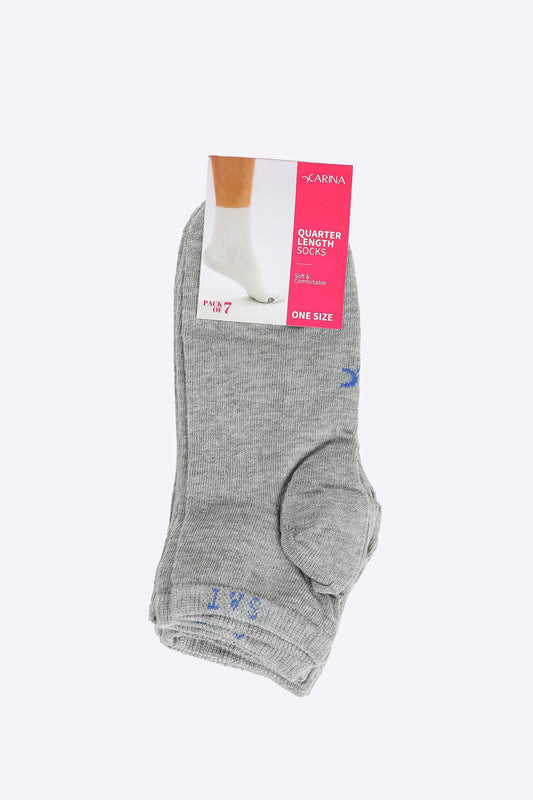 Solid Ankle Length Socks - 7 Pairs - Carina - ÙƒØ§Ø±ÙŠÙ†Ø§