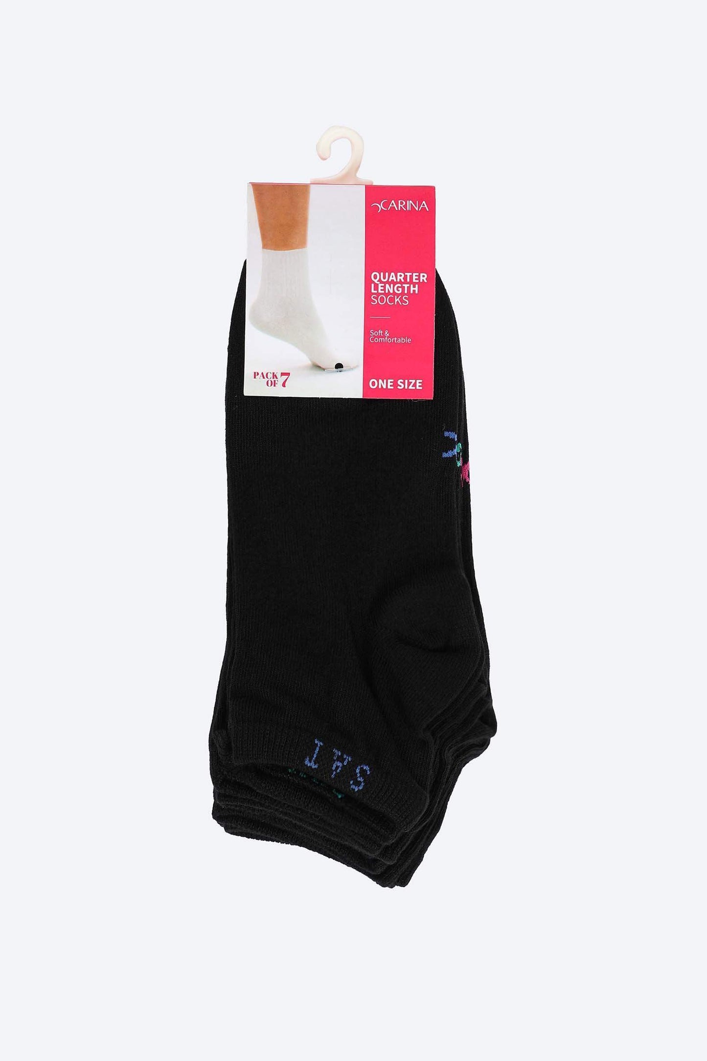 Solid Ankle Length Socks - 7 Pairs - Carina - ÙƒØ§Ø±ÙŠÙ†Ø§