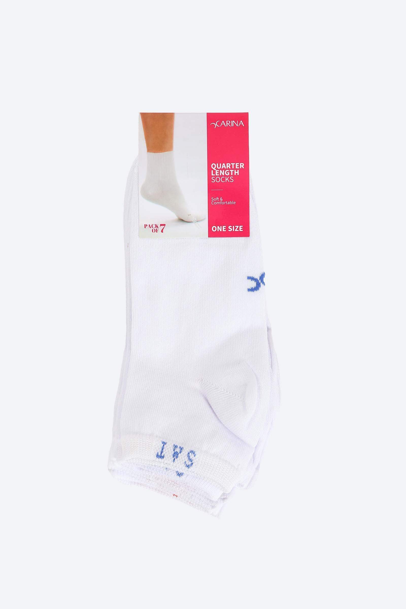 Solid Ankle Length Socks - 7 Pairs - Carina - ÙƒØ§Ø±ÙŠÙ†Ø§