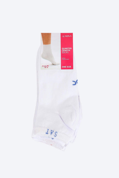 Solid Ankle Length Socks - 7 Pairs - Carina - ÙƒØ§Ø±ÙŠÙ†Ø§