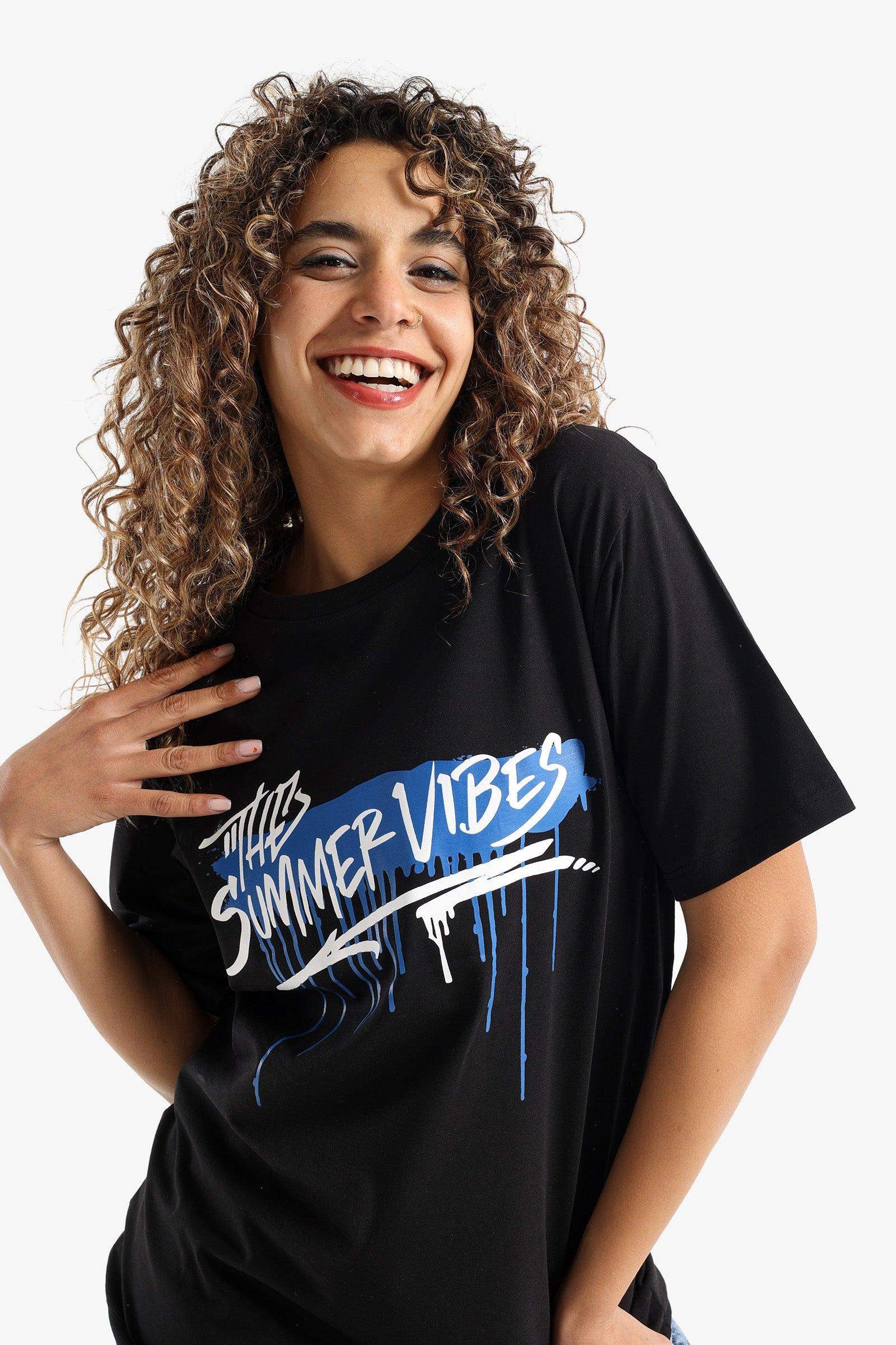 Summer Vibes Printed T-Shirt - Carina - ÙƒØ§Ø±ÙŠÙ†Ø§