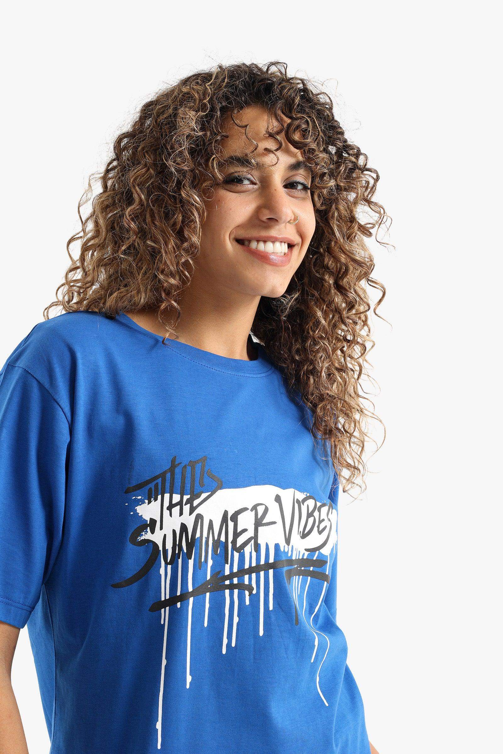Summer Vibes Printed T-Shirt - Carina - ÙƒØ§Ø±ÙŠÙ†Ø§