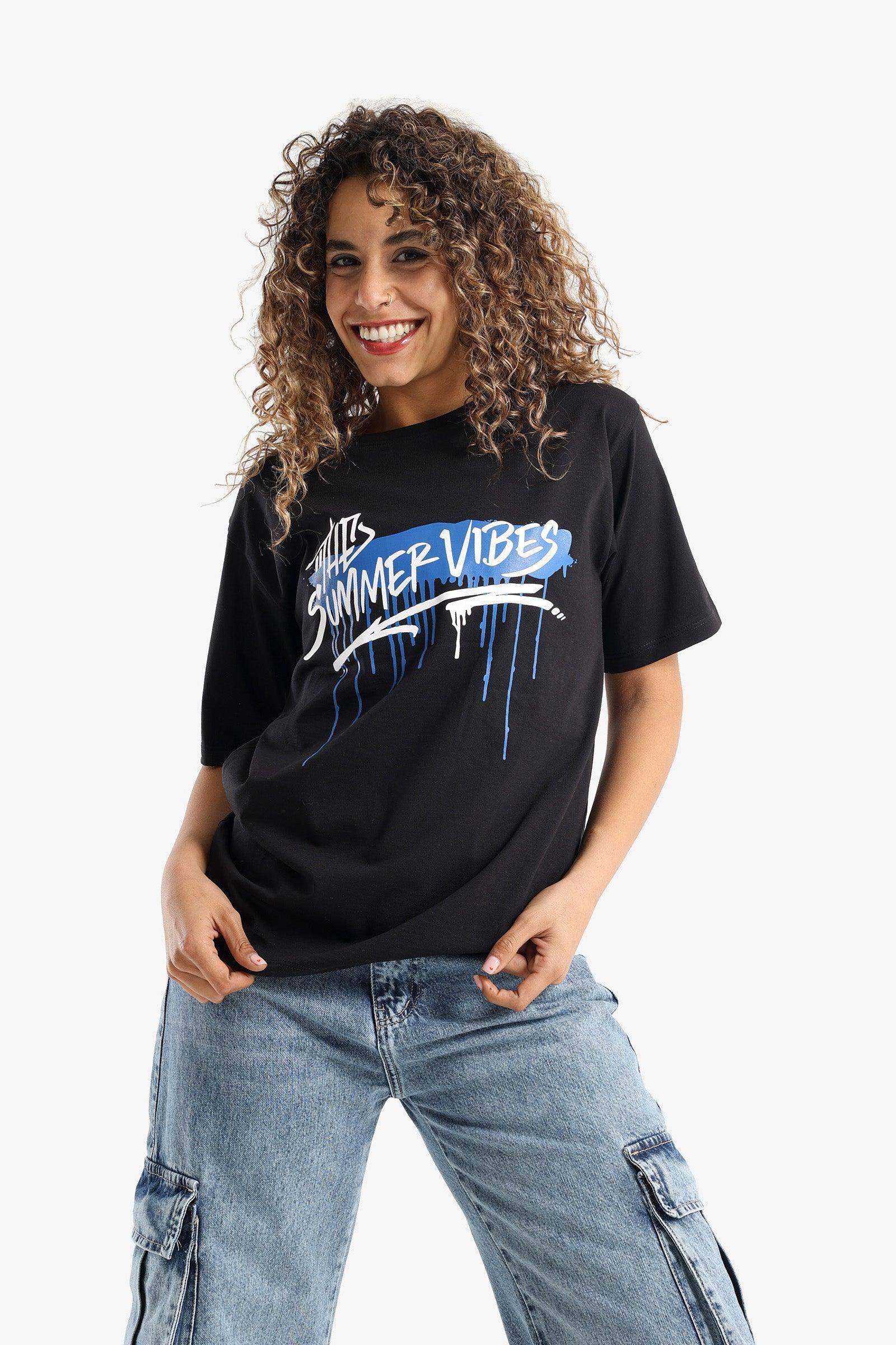 Summer Vibes Printed T-Shirt - Carina - ÙƒØ§Ø±ÙŠÙ†Ø§