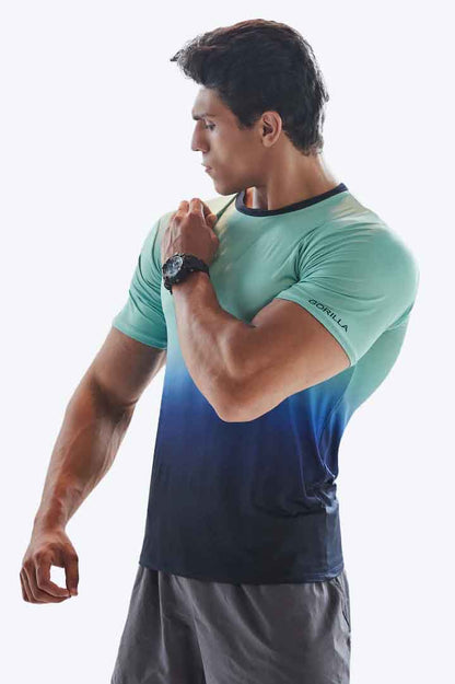 Synthetic Wave Fusion T-Shirt - Multicolor