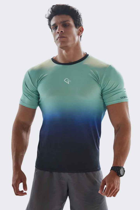 Synthetic Wave Fusion T-Shirt - Multicolor