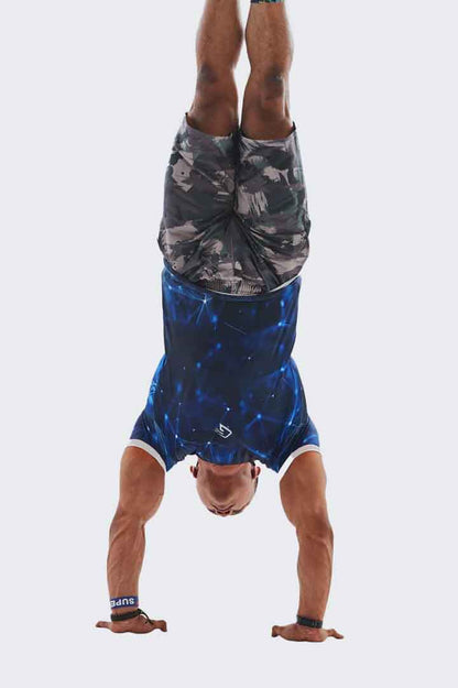 Synthetic Blue Cosmics Compression T-Shirt - Multicolor