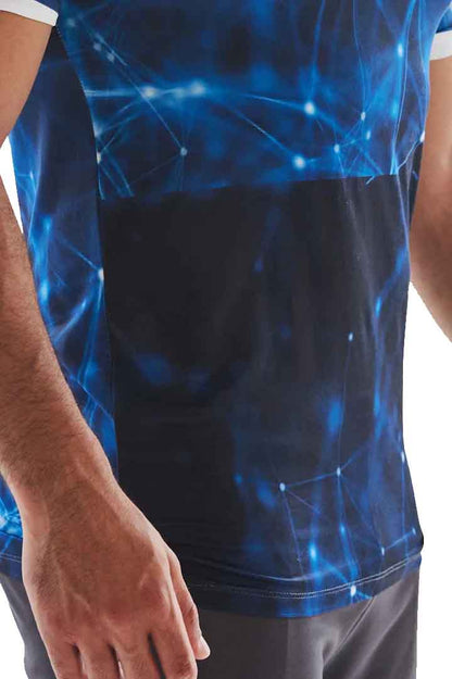 Synthetic Blue Cosmics Compression T-Shirt - Multicolor