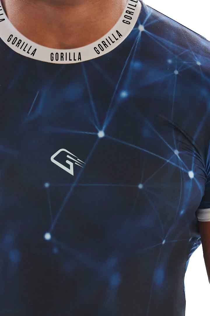 Synthetic Blue Cosmics Compression T-Shirt - Multicolor