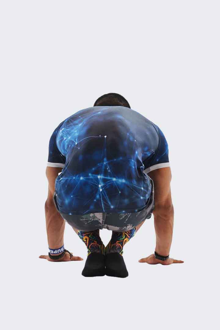 Synthetic Blue Cosmics Compression T-Shirt - Multicolor