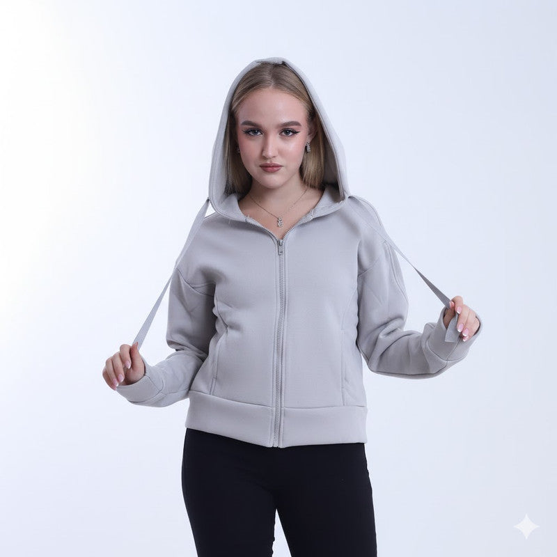 Melton Solid Hoodie – Grey