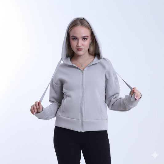 Melton Solid Hoodie – Grey