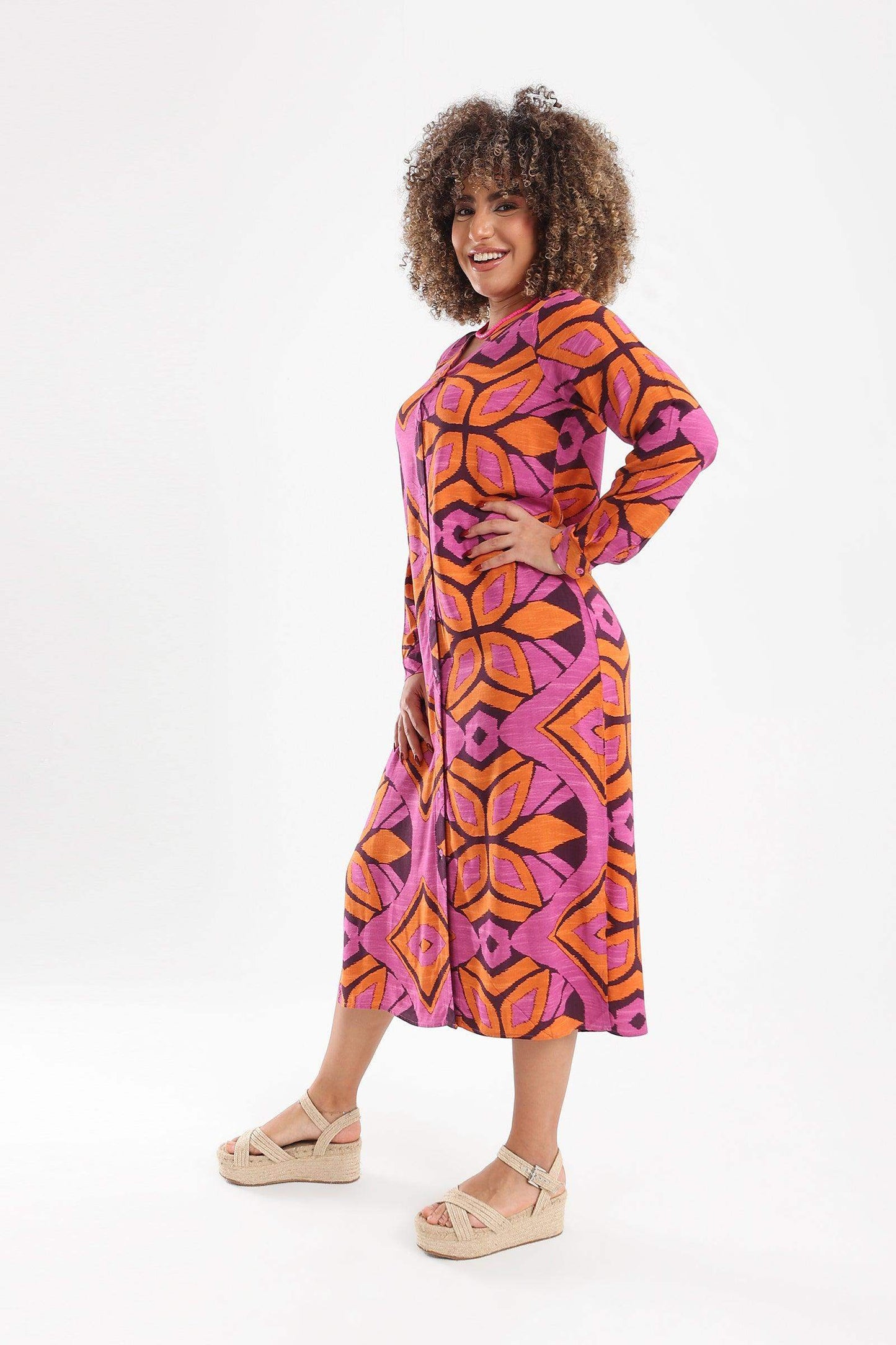 Vibrant Colored Shirt Dress - Carina - ÙƒØ§Ø±ÙŠÙ†Ø§